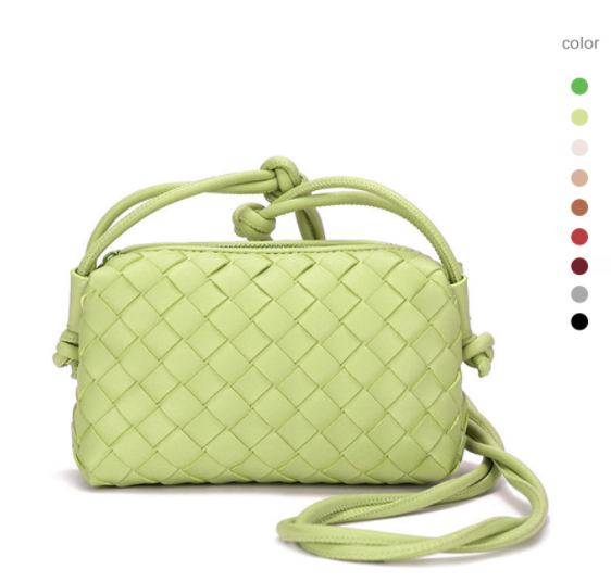 New braided knotted zipper  Single Shoulder cross-body handbag