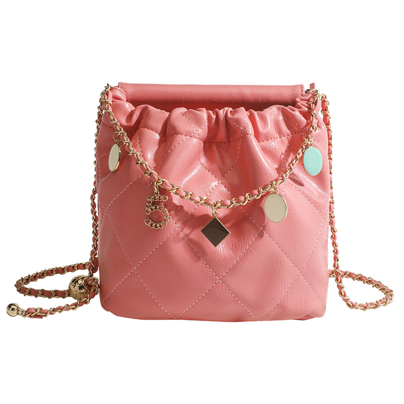 Custom Brand Quilted Bucket Bag Ladies Chain Bag